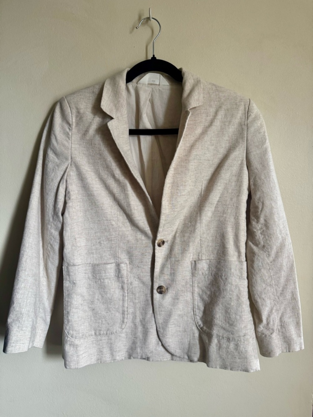 EUC H&M Light Beige Linen-Blend Blazer and Pants Size 12